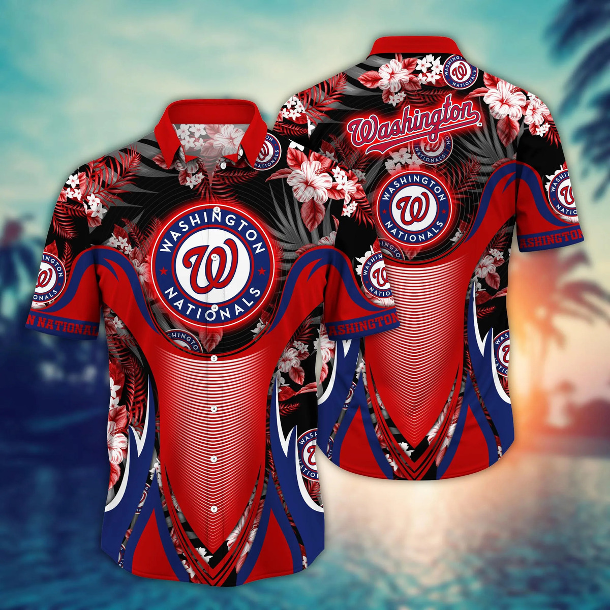 MLB Washington Nationals Hawaiian Shirt Tropical Plants Gift For Baseball Fans