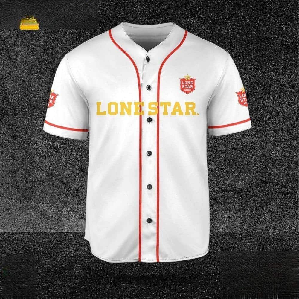 White Lone Star Baseball Jersey Sports Gift For Beer Drinkers