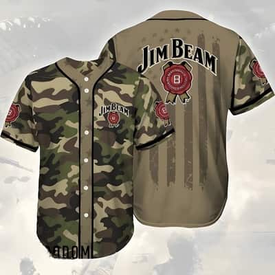 Camouflage Jim Beam Baseball Jersey Since 1795 Gift For Whiskey Lovers