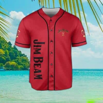 Red Jim Beam Baseball Jersey Gift For Sporty Lovers