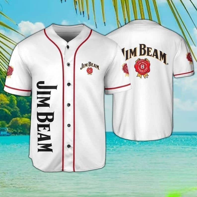 Basic White Jim Beam Baseball Jersey Gift For Whiskey Lovers