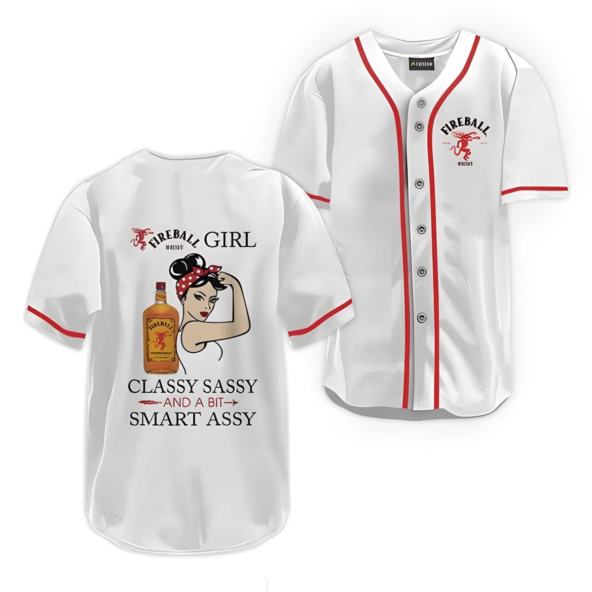 Fireball Baseball Jersey Classy Sassy And A Bit Smart Assy Gift For Whisky Lovers