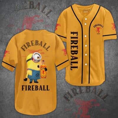 Fireball Baseball Jersey Cute Minion Gift For Whisky Lovers
