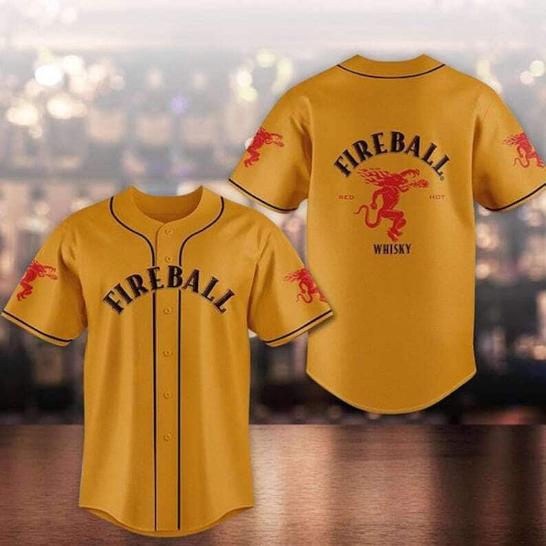 Fireball Baseball Jersey Sports Gift For Whisky Lovers