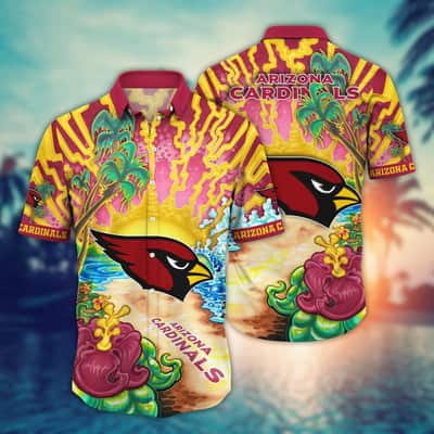 NFL Arizona Cardinals Hawaiian Shirt Colorful Tropical Ecosystem Gift For Cool Dad