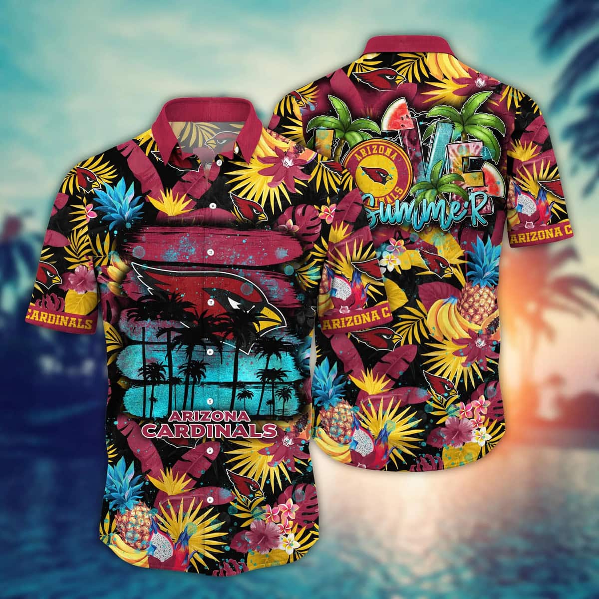 NFL Arizona Cardinals Hawaiian Shirt Colorful Tropical Fruit Gift For Cool Dad