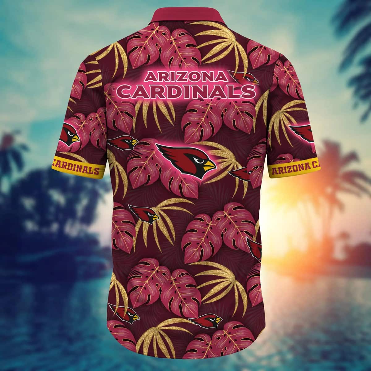 NFL Arizona Cardinals Hawaiian Shirt Aloha Palm Leaves Gift For Great Dad