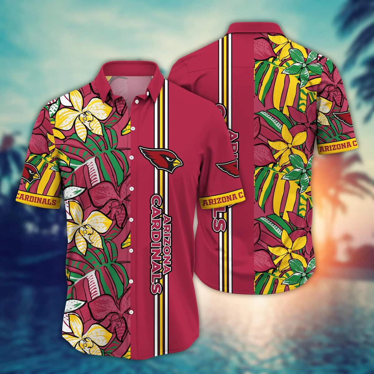 NFL Arizona Cardinals Hawaiian Shirt Tropical Flora Gift For Great Dad