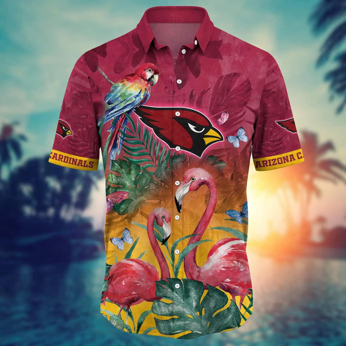 NFL Arizona Cardinals Hawaiian Shirt Aloha Tropical Flora And Fauna Cool Gift For Dad