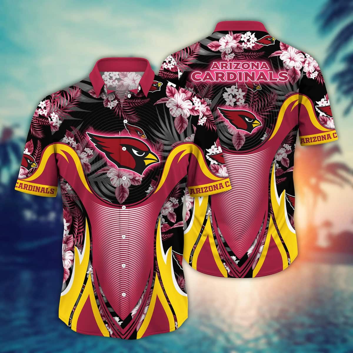 NFL Arizona Cardinals Hawaiian Shirt Tropical Flora Cool Gift For Dad