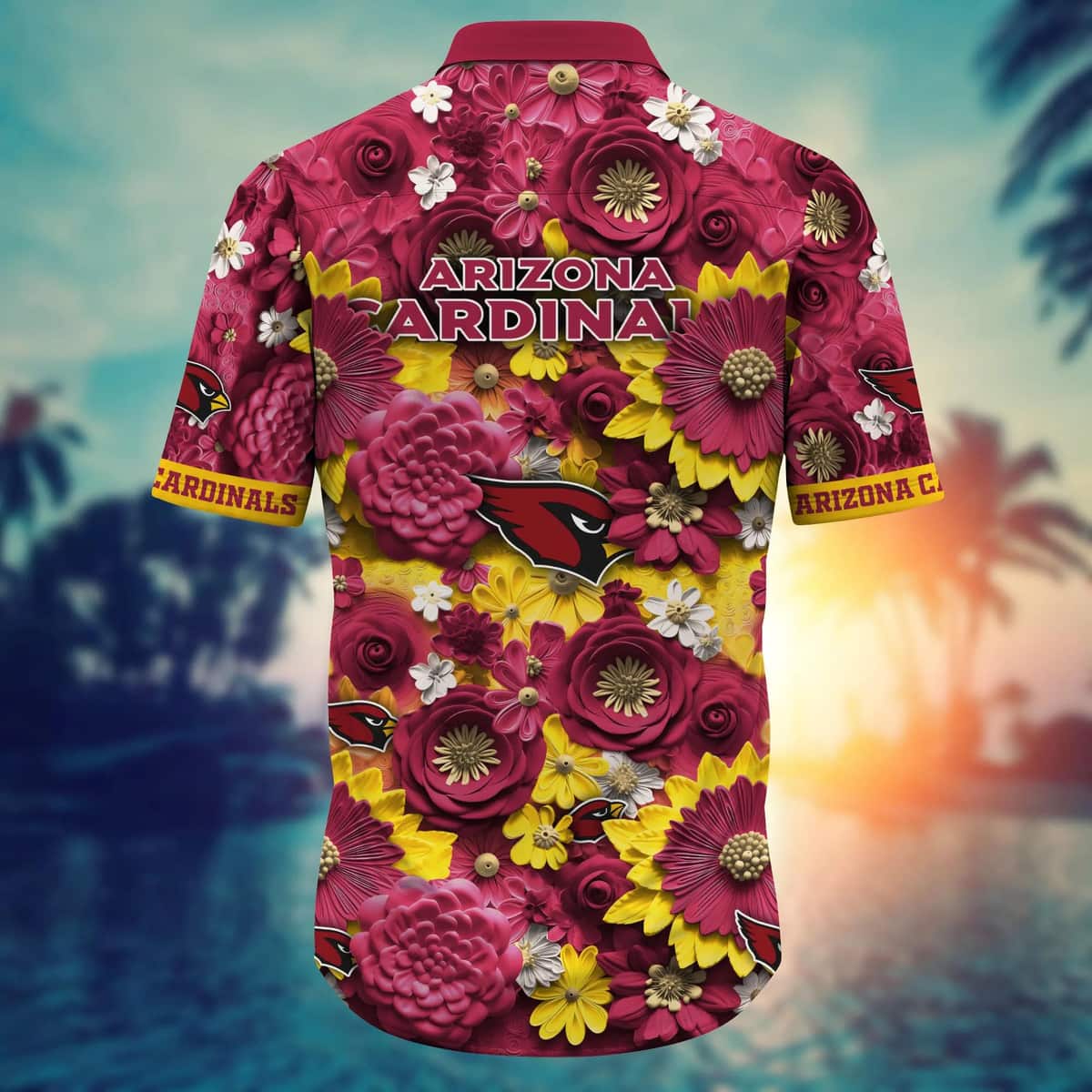 NFL Arizona Cardinals Hawaiian Shirt Colorful Flowers Gift For New Dad