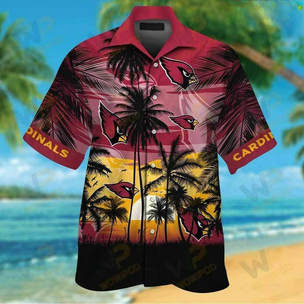 Vintage NFL Arizona Cardinals Hawaiian Shirt Aloha Sunset Gift For Stepdad