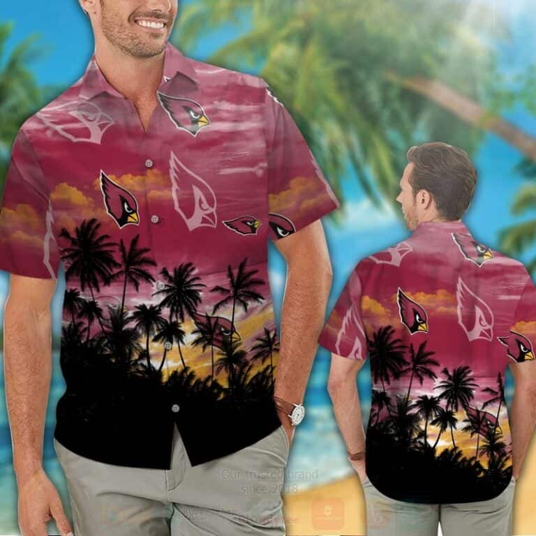 Vintage Aloha NFL Arizona Cardinals Hawaiian Shirt Sunset Aloha Gift For New Dad
