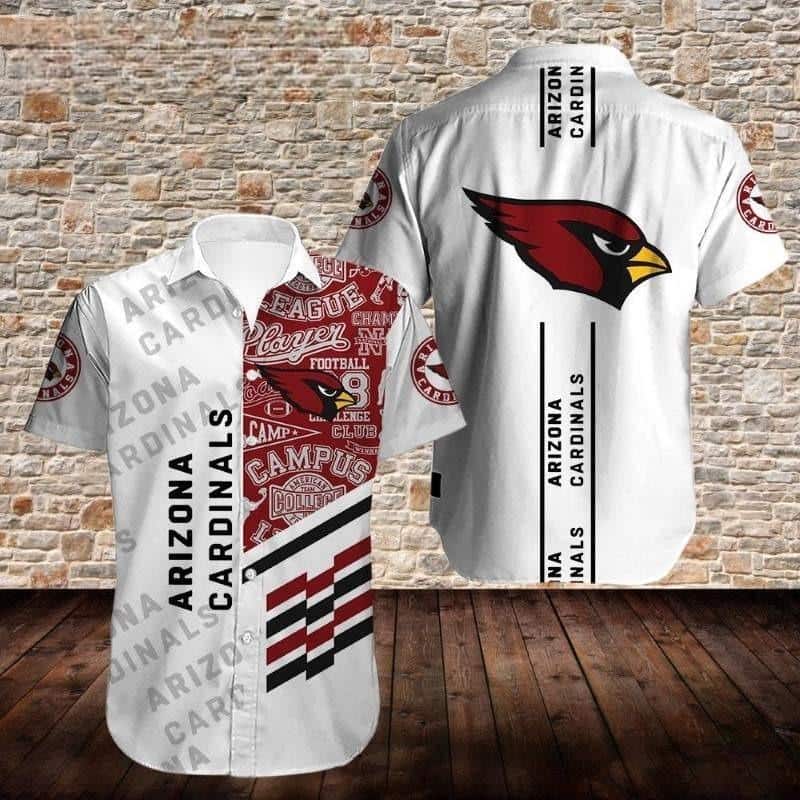NFL Arizona Cardinals Hawaiian Shirt White Aloha Gift For New Grandpa