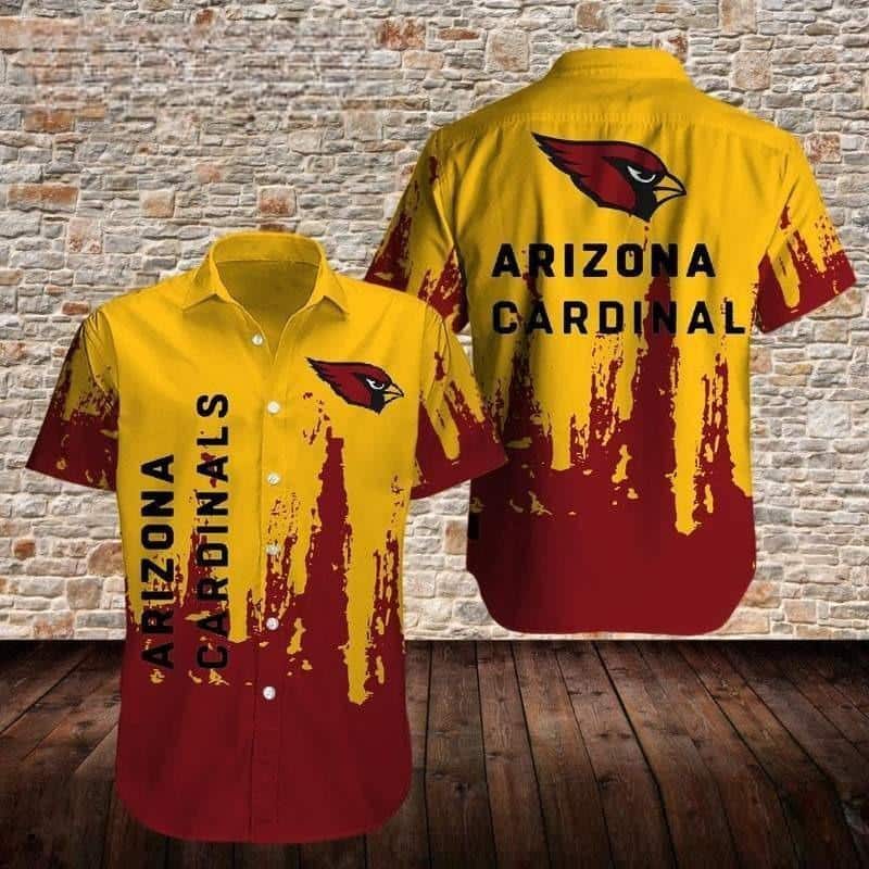 NFL Arizona Cardinals Hawaiian Shirt Yellow And Red Theme Gift For Loyal Fans