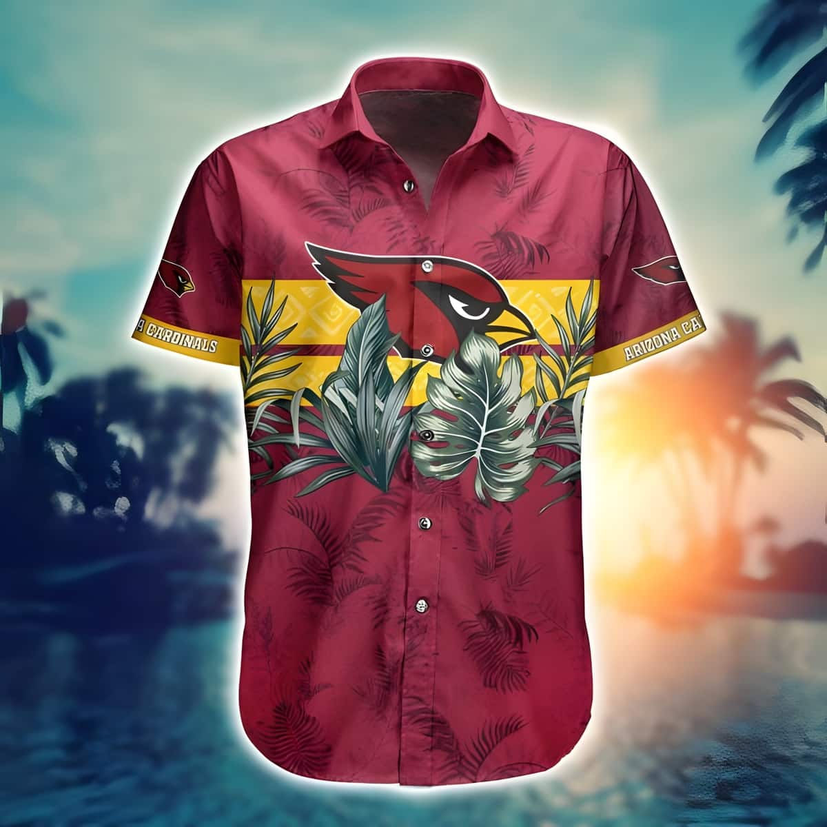 NFL Arizona Cardinals Hawaiian Shirt Aloha Palm Leaves Gift For Summer Lovers