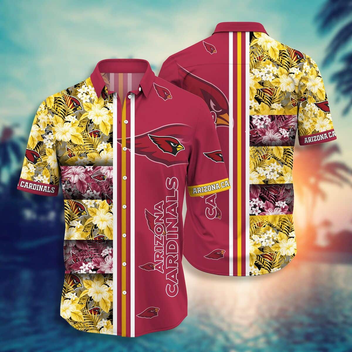 NFL Arizona Cardinals Hawaiian Shirt Aloha Plants Cool Gift For Dad
