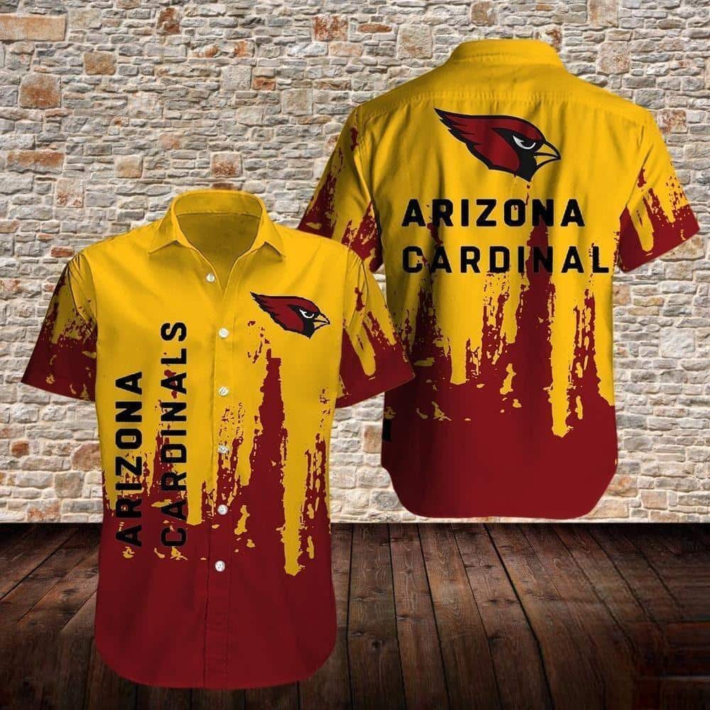 NFL Arizona Cardinals Hawaiian Shirt Yellow And Red Aloha Best Gift For Grandpa