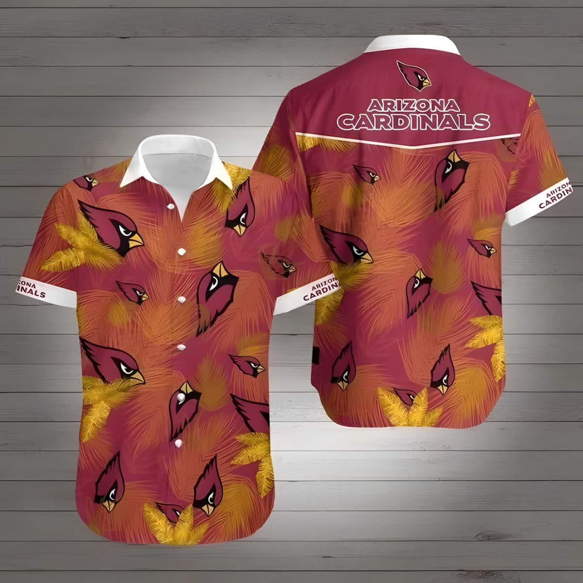 NFL Arizona Cardinals Hawaiian Shirt Tropical Leaves Gift For Dad Who Wants Nothing