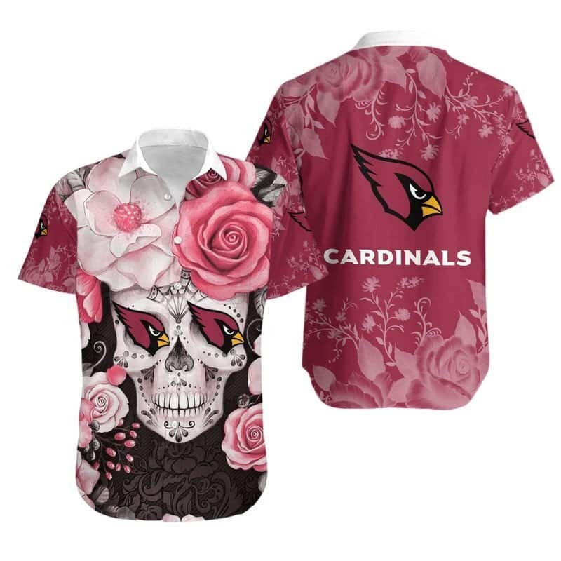 NFL Arizona Cardinals Hawaiian Shirt Unique Rose Skull Cool Gift For Dad