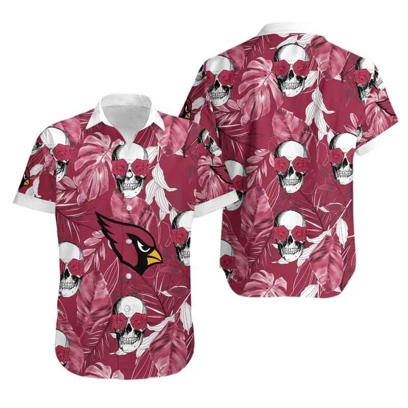 NFL Arizona Cardinals Hawaiian Shirt Cool Skeleton Cool Gift For Stepdad