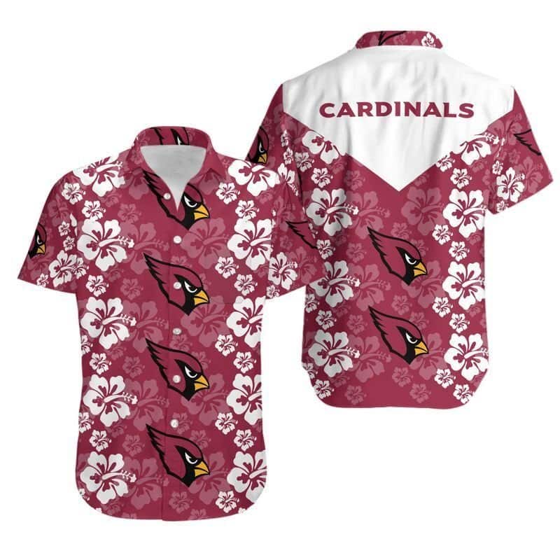 NFL Arizona Cardinals Hawaiian Shirt Hibiscus Floral Best Gift For Grandpa