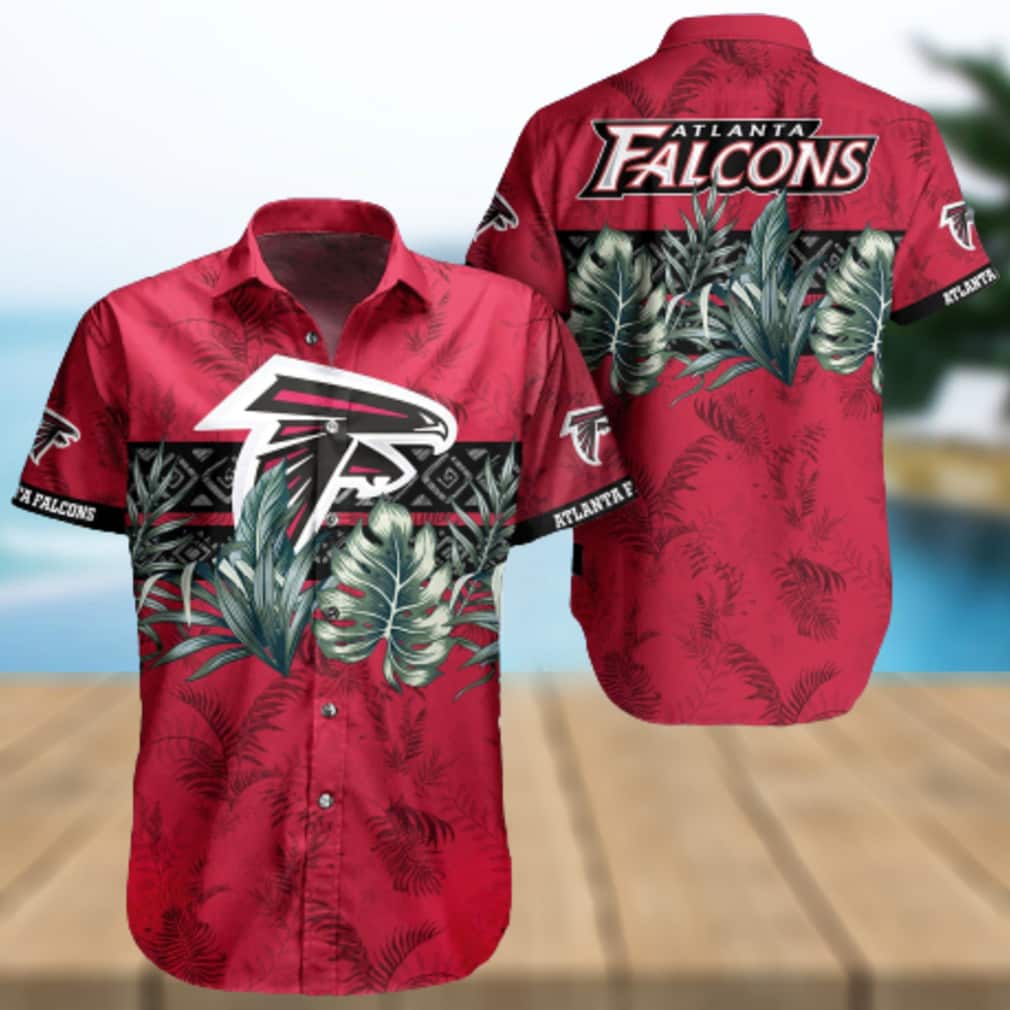 Red Aloha NFL Atlanta Falcons Hawaiian Shirt Palm Leaves Summer Holiday Gift