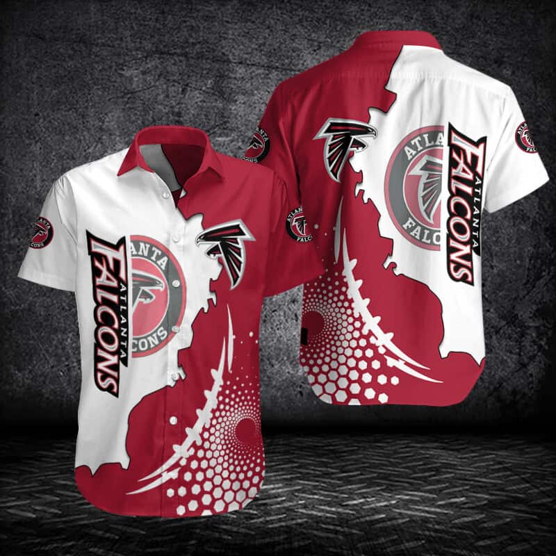 Red And White NFL Atlanta Falcons Hawaiian Shirt Football Gift For Sport Lovers