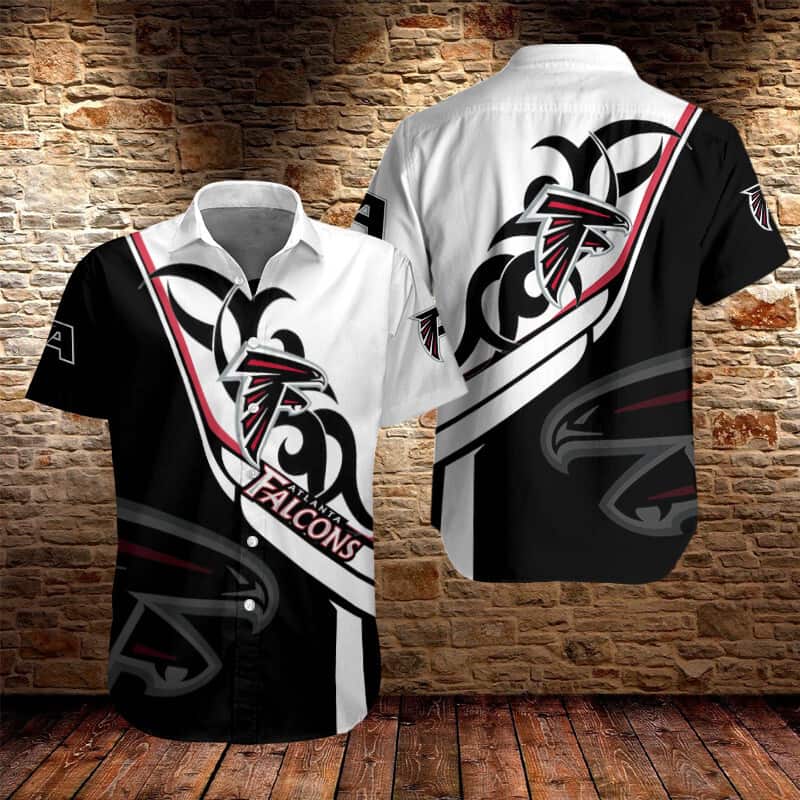 Black And White NFL Atlanta Falcons Hawaiian Shirt Football Gift For Players