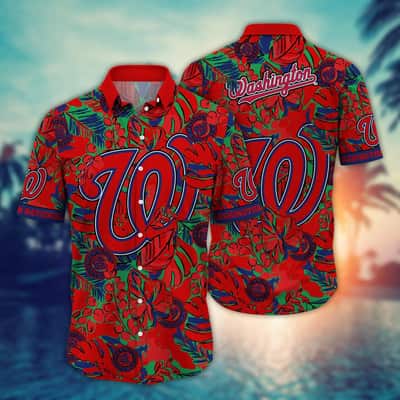 Colorful Aloha MLB Washington Nationals Hawaiian Shirt Warm Tropical Forest Summer Lovers Gift