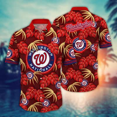 MLB Washington Nationals Hawaiian Shirt Aloha Leaves Practical Beach Lovers Gift