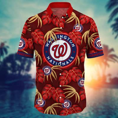 MLB Washington Nationals Hawaiian Shirt Aloha Leaves Practical Beach Lovers Gift