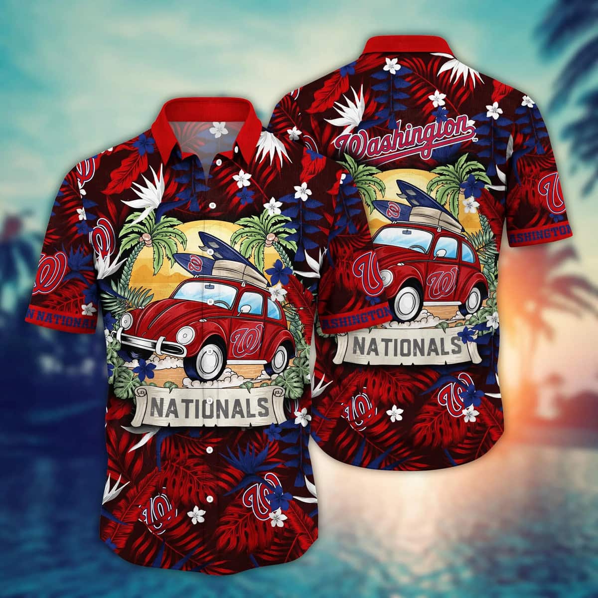 Vintage MLB Washington Nationals Hawaiian Shirt Summer Vacation Stylish Gift For Beach Lovers