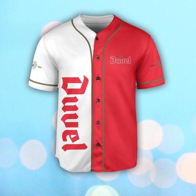 White And Red Split Duvel Baseball Jersey Gift For Sporty Friends