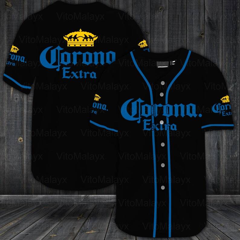Black Corona Extra Baseball Jersey Best Gift For Beer Drinkers