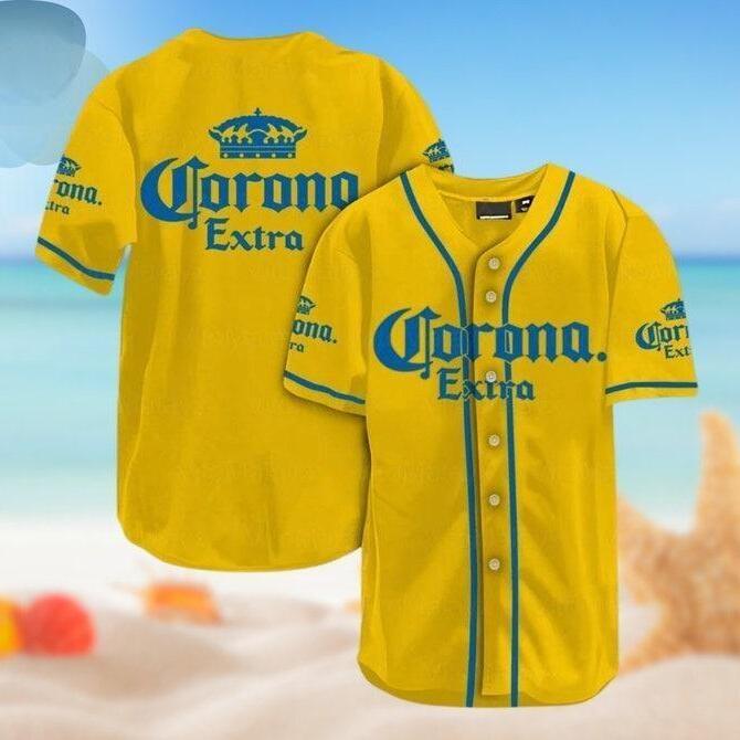 Corona Extra Baseball Jersey Basic Yellow Gift For Baseball Fans