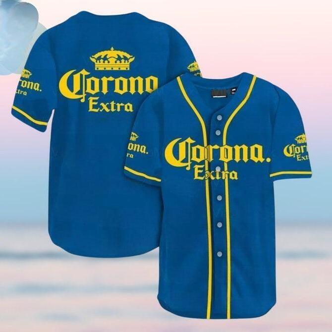 Corona Extra Baseball Jersey Basic Blue Best Gift For Beer Lovers