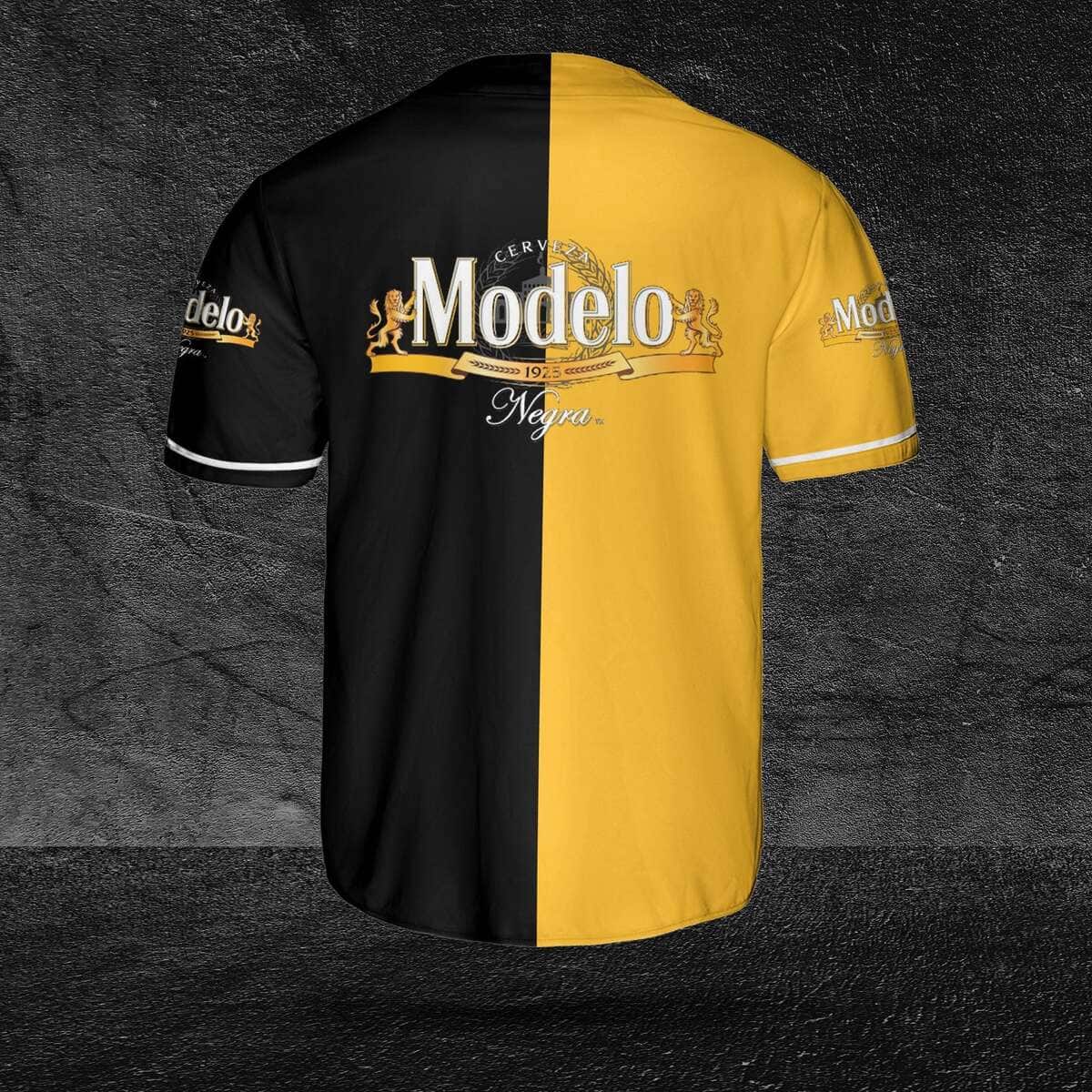 Yellow And Black Split Negra Modelo Baseball Jersey Gift For Beer Lovers
