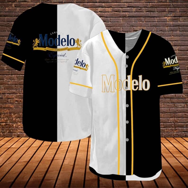 Black White Split Modelo Baseball Jersey Especial Gift For Beer Lovers