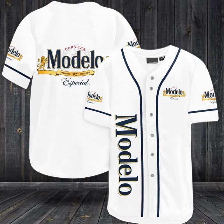 Basic White Modelo Baseball Jersey Gift For Sporty Lovers