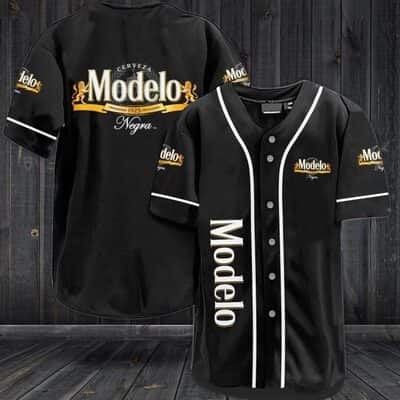 Black Modelo Baseball Jersey Sports Gift For Beer Lovers