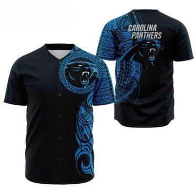 Polynesian NFL Carolina Panthers Baseball Jersey Black Gift For Sporty Lovers
