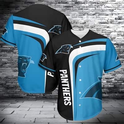 Carolina Panthers Baseball Jersey Blue Black Team Logo Gift For NFL Fans