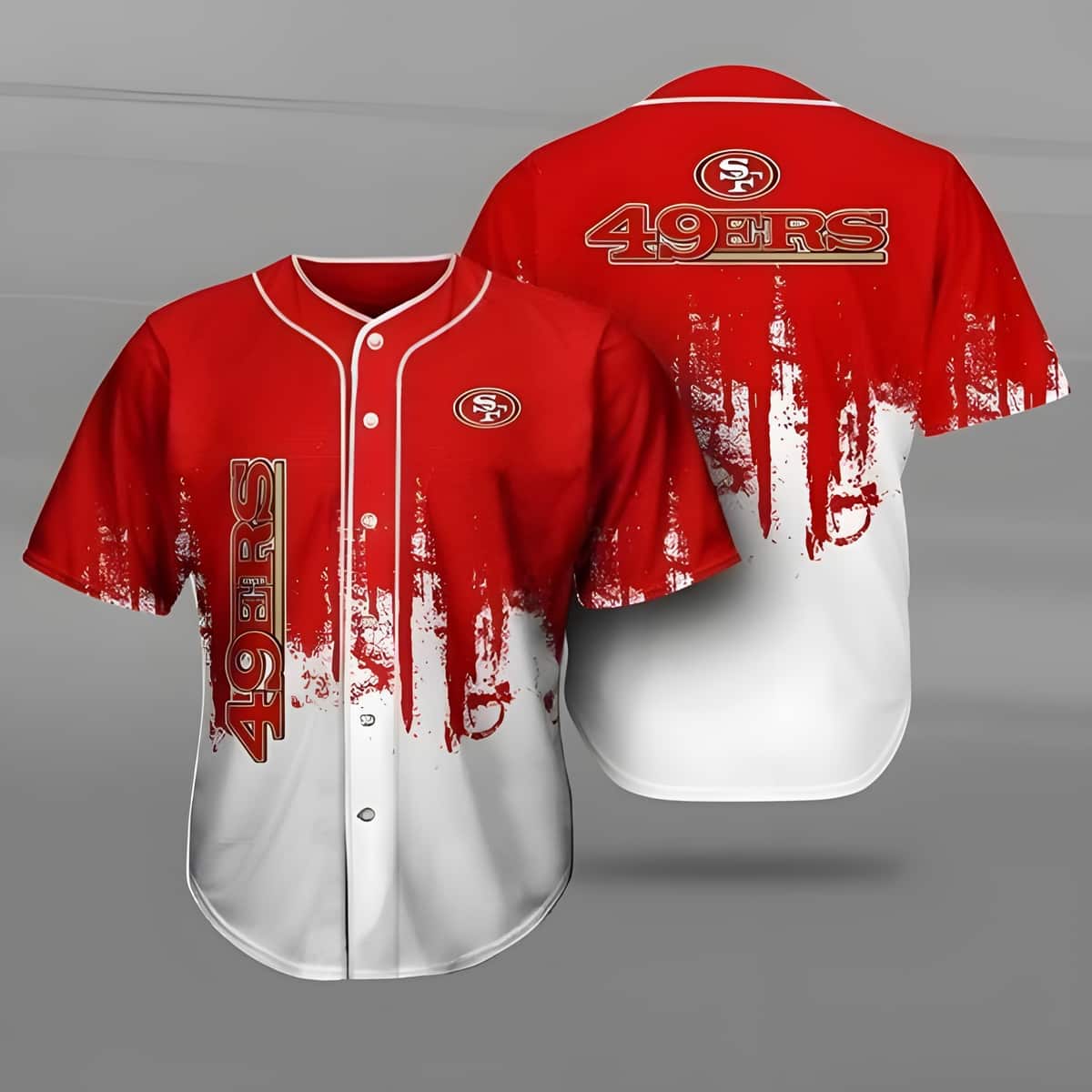 Red And White San Francisco 49ers Baseball Jersey Gift For Sporty Friends