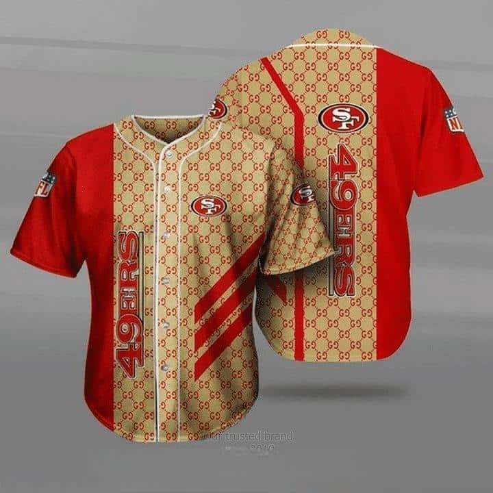 NFL San Francisco 49ers Baseball Jersey Gucci Parody Gift For Rugby Fans