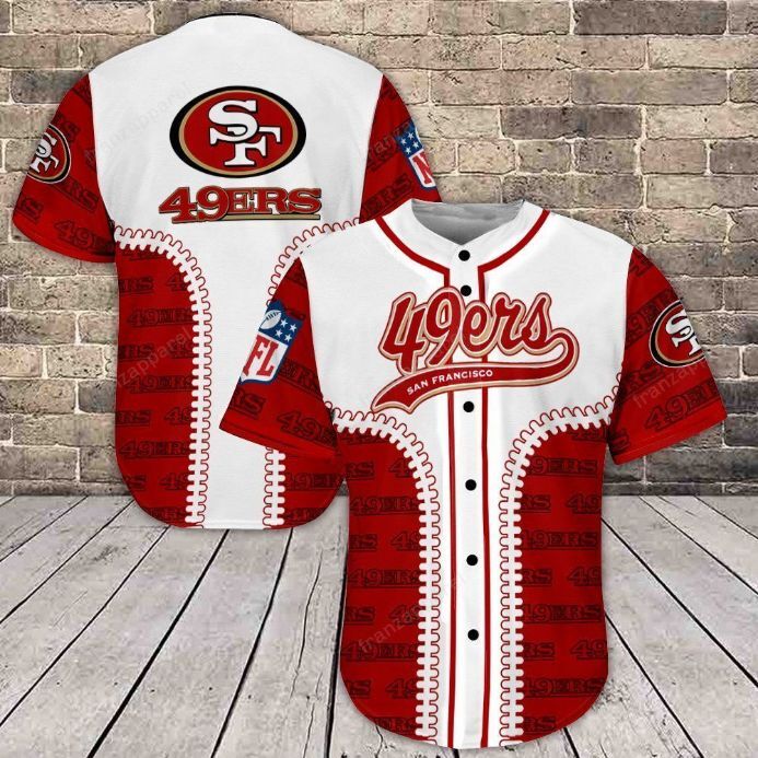 San Francisco 49ers Baseball Jersey Rugby Ball Gift For NFL Fans