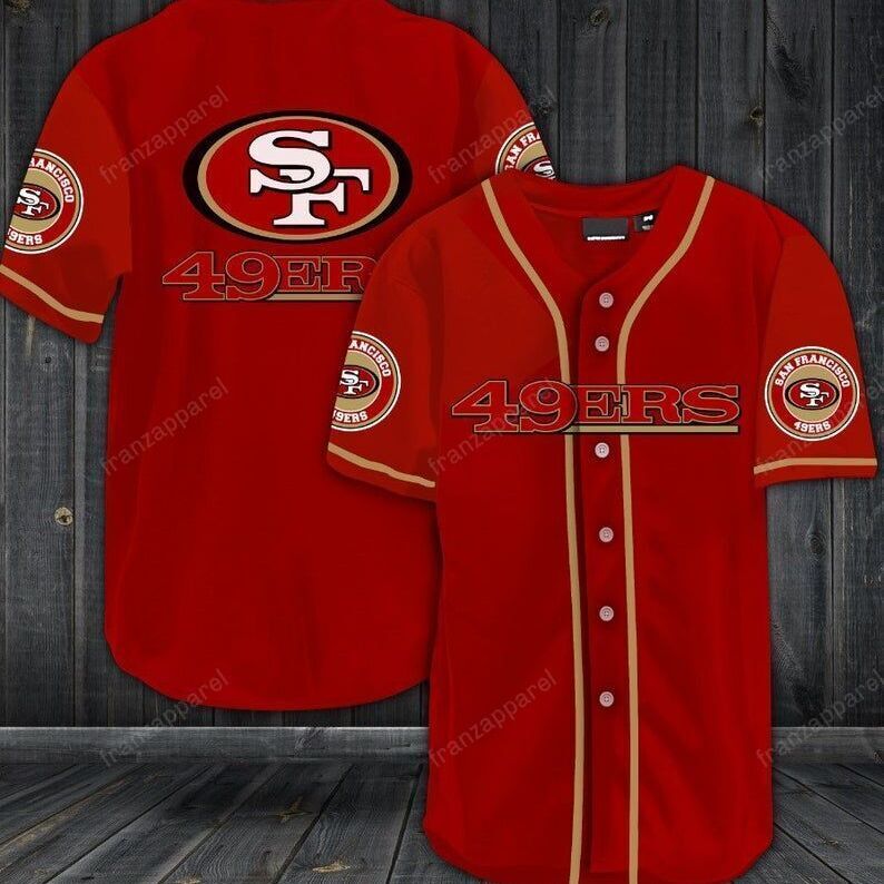 Basic San Francisco 49ers Baseball Jersey Logo Team Gift For Rugby Fans
