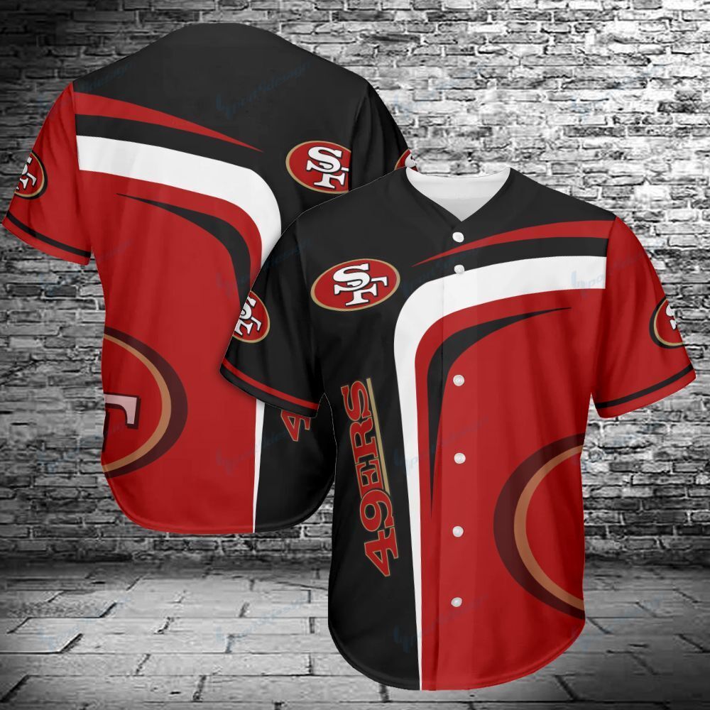 Cool San Francisco 49ers Baseball Jersey Logo Team Gift For NFL Fans