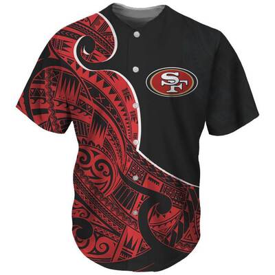 Red And Black San Francisco 49ers Baseball Jersey Tribal Gift For Sporty Friends