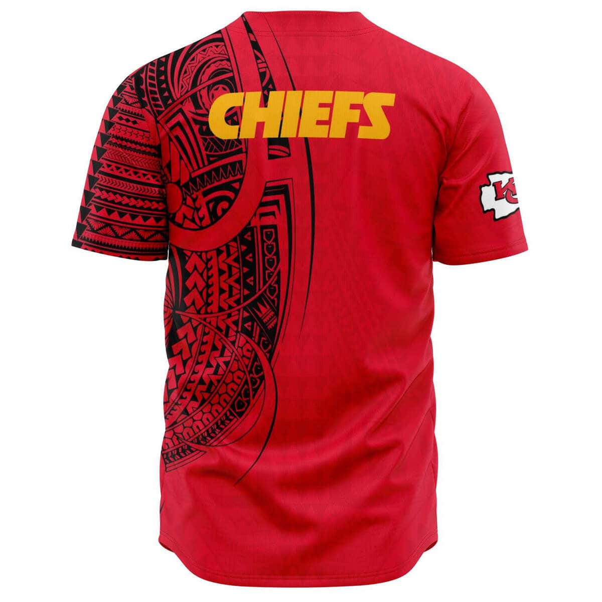 Polynesian Red Kansas City Chiefs Baseball Jersey Gift For NFL Fans